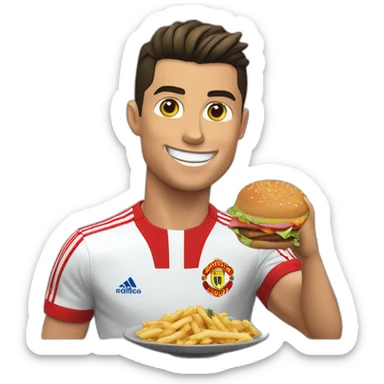 Cristiano Ronaldo comendo hambúrguer sticker