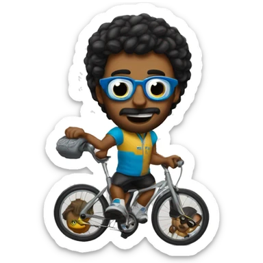 Haz un emoji con una gorrin bros de pantera y unas gafas de ciclista sticker