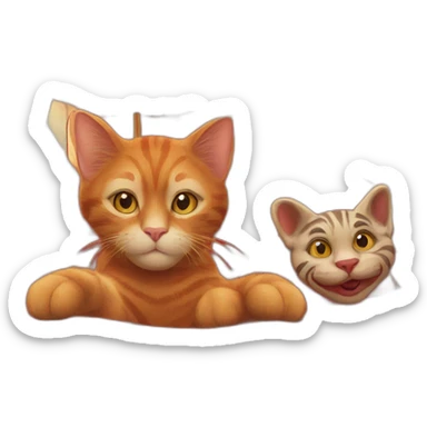 a red cat and the circus sticker