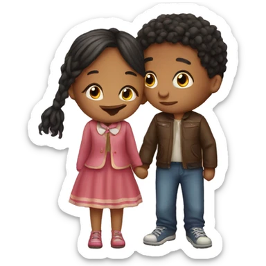 kisses girl and boy sticker