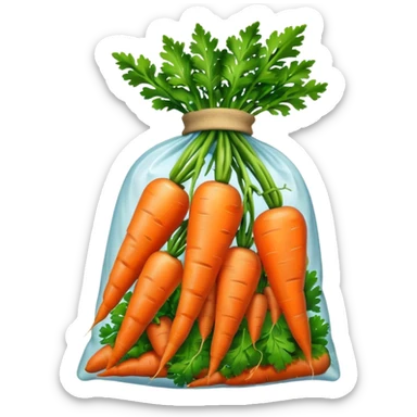 buy bag with carrot. Transparent background sticker