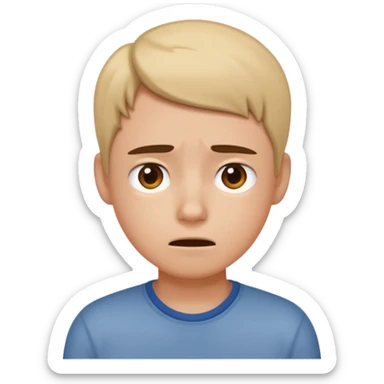 a person feeling nervous in a group sticker