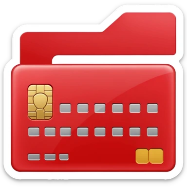 red debit card sticker