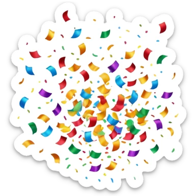 confetti firing, celebratory, vibrant colors sticker