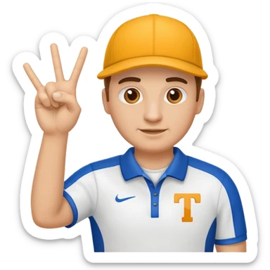 sports coach making T sign sticker
