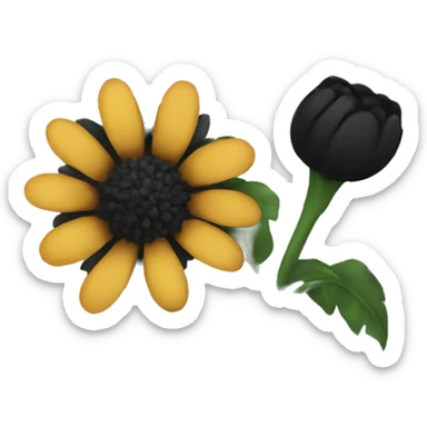 black flower sticker