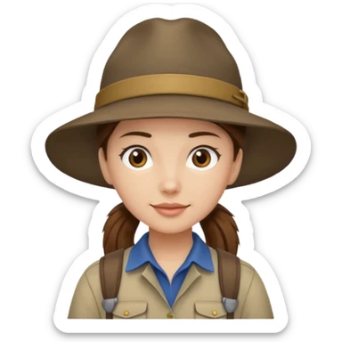 una exploradora con coleta alta sticker