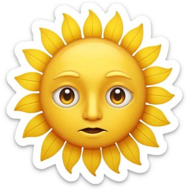 The interested emoji with sun pulled down sticker