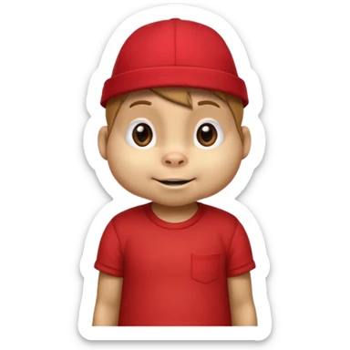 CHIPMUNK ALVIN FROM ALVIN AND THE CHIPMUNKS WITH RED SHIRT AND RED HAT VERY SKINNY AND MALNOURISHED sticker
