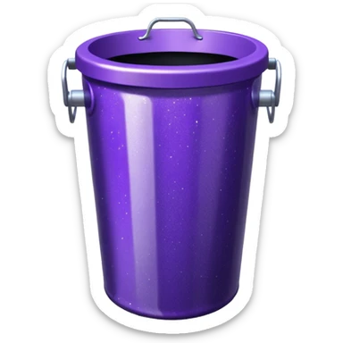 Glitter Purple and Cian  metal rubbish bin sticker