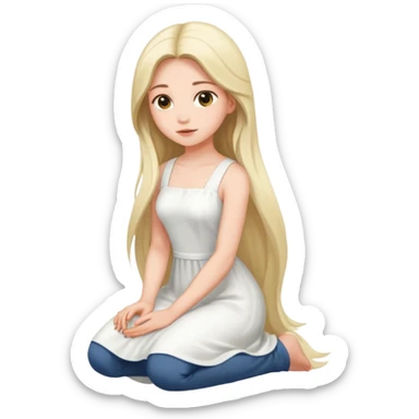 Beautiful girl knelt down by the grace of other women sticker