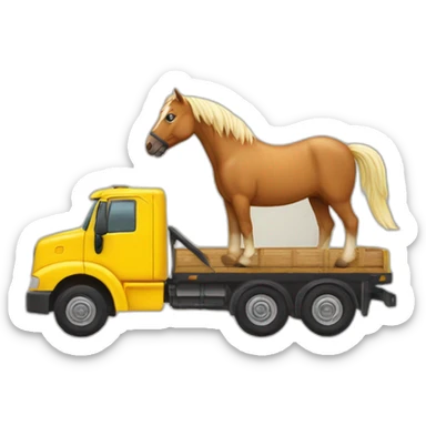 truck driven by a horse and a parakeet sticker