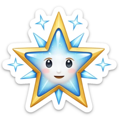 white glory star glitter sticker