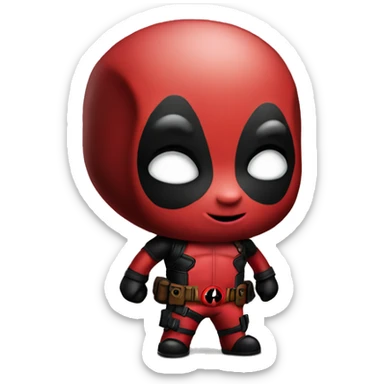 Cute deadpool character full body sticker