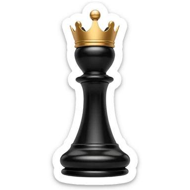 black chess pieces, queen piece sticker