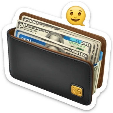 Two wallets side by side, one empty with overdraft fee -$35, one full labeled “$20K savings”, icons of banks and bills around, emoji-style realism sticker