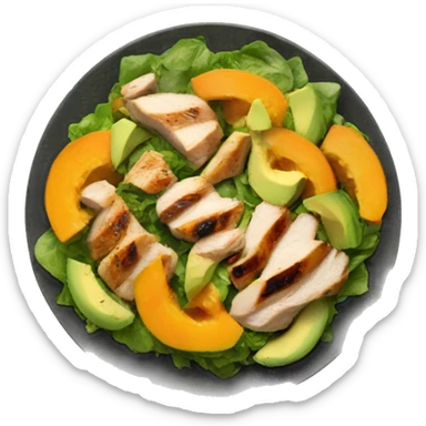 Salad with grilled chicken and avocado papaya sticker