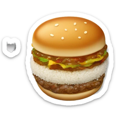 Jollibee burger steak with rice on a plate sticker