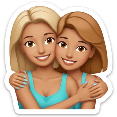women embrace sticker