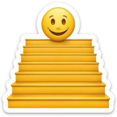 smiley emoji on stairs sticker
