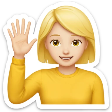 Face with person giving themselves a high five. use the standard yellow emoji with hands should be touching similar to the prayer emoji with visual showing a clap sticker