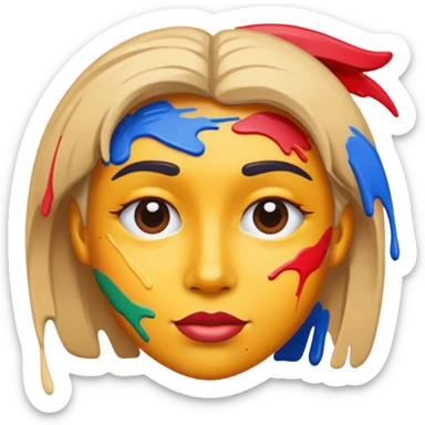 Paint style face sticker