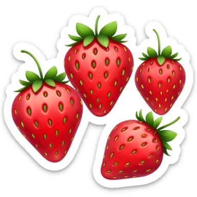 three strawberry tanghulu sticker