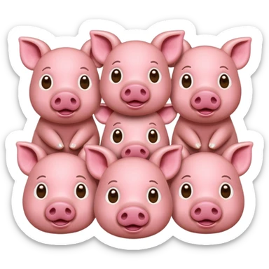 six pigs sticker