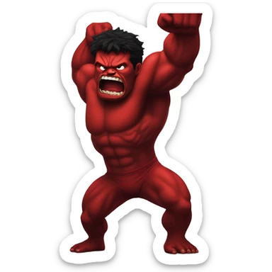 Red hulk dramatic entrance sticker