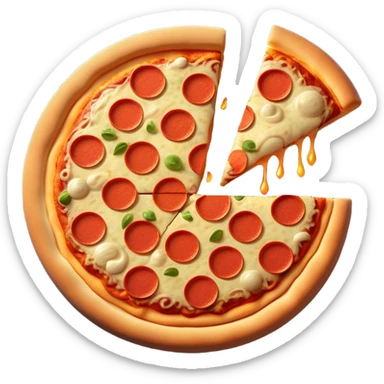 Clash of Clans aesthetic: Cinematic Playful Pixel 3D Food (Pizza, Burger, Apple) Portrait Emoji, rendered in a 3D vector-style similar to standard emojis with minimal shading and bold, simplified shapes. A compact, distinct form with signature details, softly glowing with a pixelated adventure charm. Simplified yet unmistakably iconic, highly detailed and consistent, glowing with a soft radiance and high shine. Stylized with a touch of classic pixel-art charm and a soft glowing outline, capturing the essence of a beloved gaming relic with a friendly, playful manner! sticker