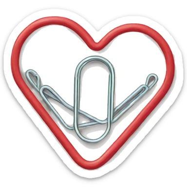 paper clip heart  sticker
