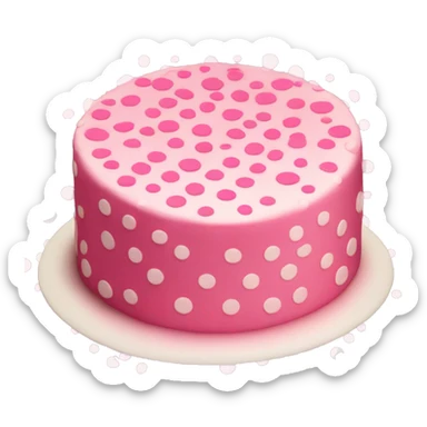 Pink and white polka dot cake sticker