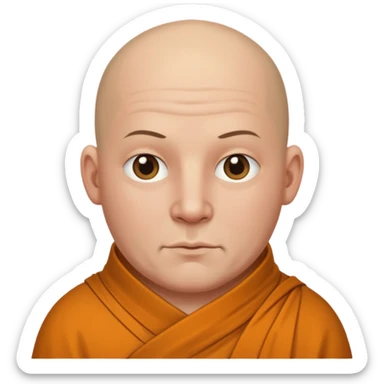 Big ish man with a monk like bald patch  sticker