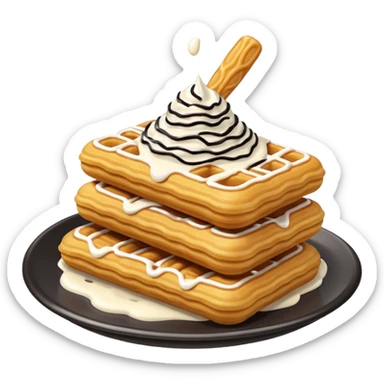 churros oreo flavor with white sauce sticker