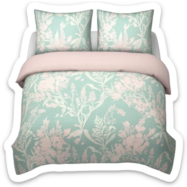 floral light green and light pink bedding sticker