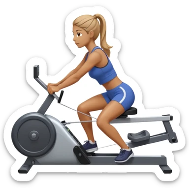 women workout rowing on machine  sticker