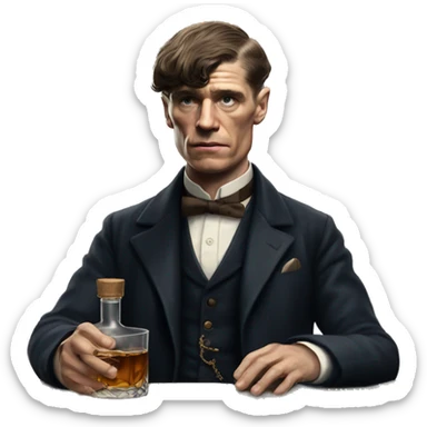 Thomas Shelby doing wisky sticker