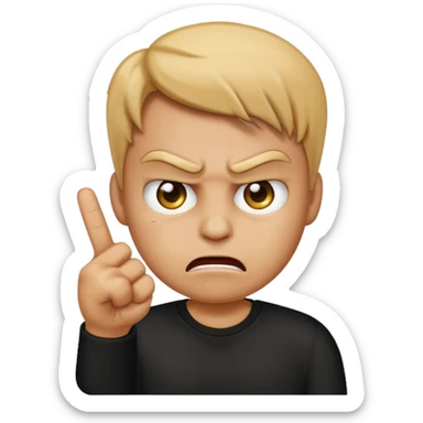 Angry emoji with middle finger  sticker