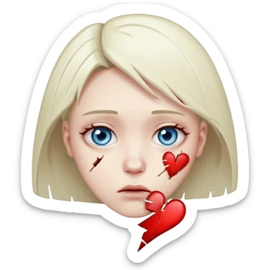 "Realistic HD broken heart, shattered pieces, no money present, empty and dramatic look, clean white background." sticker
