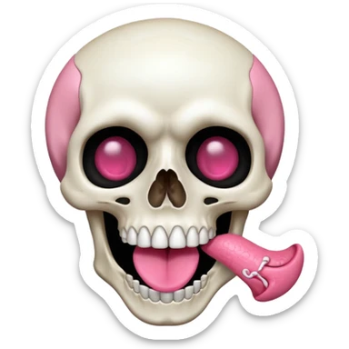 Skeleton with tounge out sticker