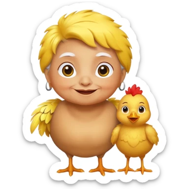 Little chicken that is waking up sole random grandma sticker