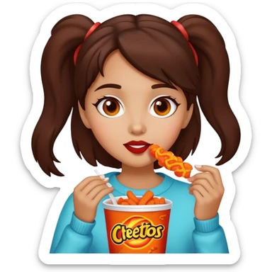 Hot Cheetos girl brunette sticker