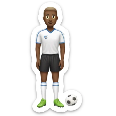 A man's white legs with soccer boots sticker
