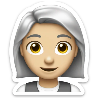 necesito que me generes un avatar , que sea mujer donde tenga un atuendo formal gris y blanco  sticker
