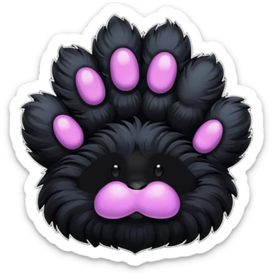 black cat's paw sticker