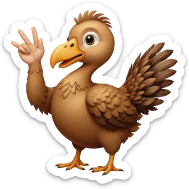 dodo crossing fingers sticker