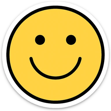 smile icon, color outline style sticker
