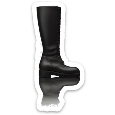 black prada monolith leather boots sticker