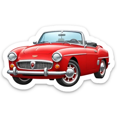 front view classic red convertible sticker