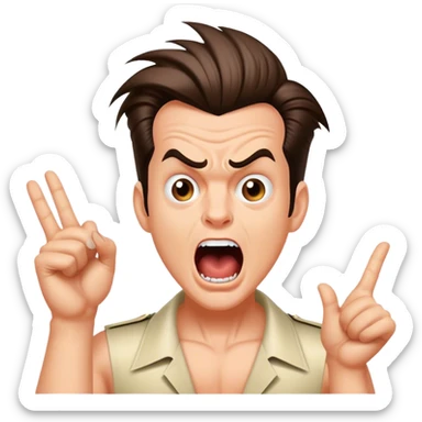 Ace ventura screaming FABIAN in a speech balloon sticker